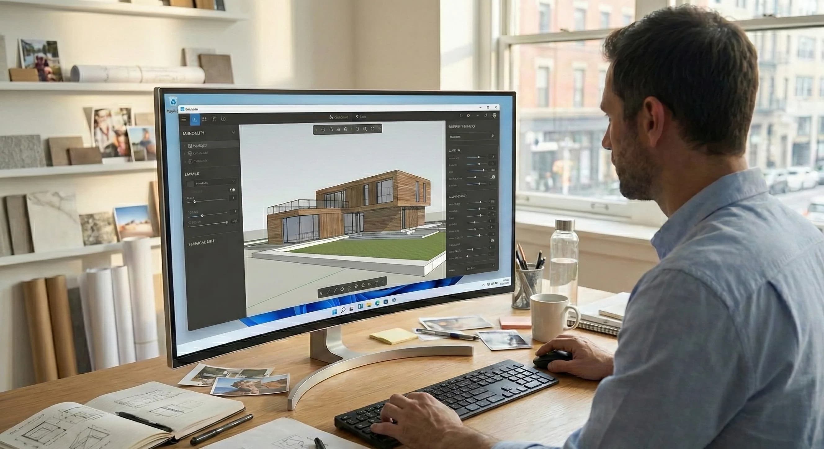 Architectural control interface abstraction showing controlled and repeatable outputs